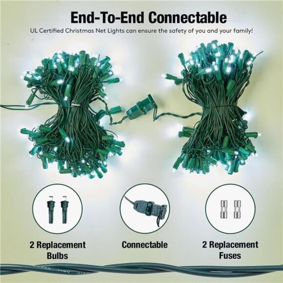 Led White Christmas Net Lights Outdoor Christmas Bushes Lights 120Led 6ftx5ft - Picture 4 of 8